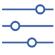 icono de tres líneas con puntos no alineados